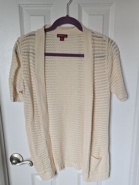 Merona Cream Short-Sleeve Open Knit Cardigan
